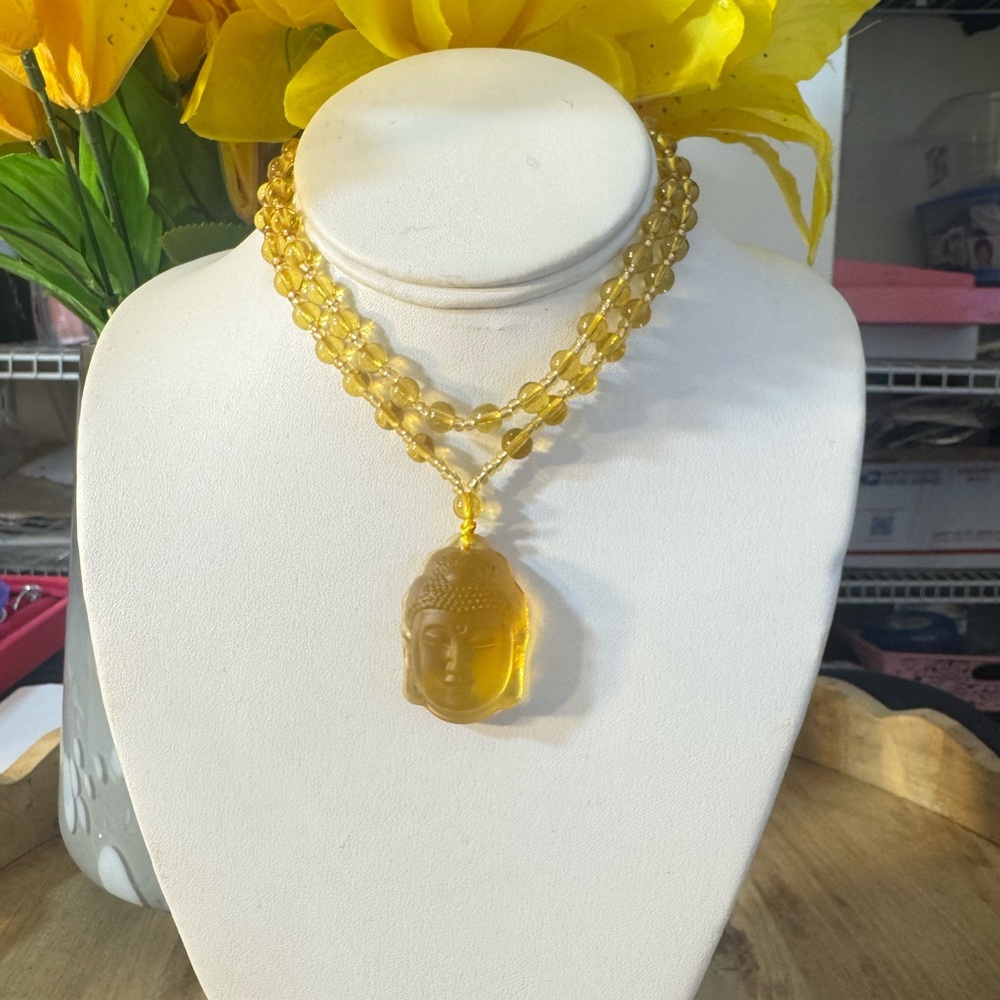 Elegant Gold Buddha Pendant Necklace - Picture 11 of 14